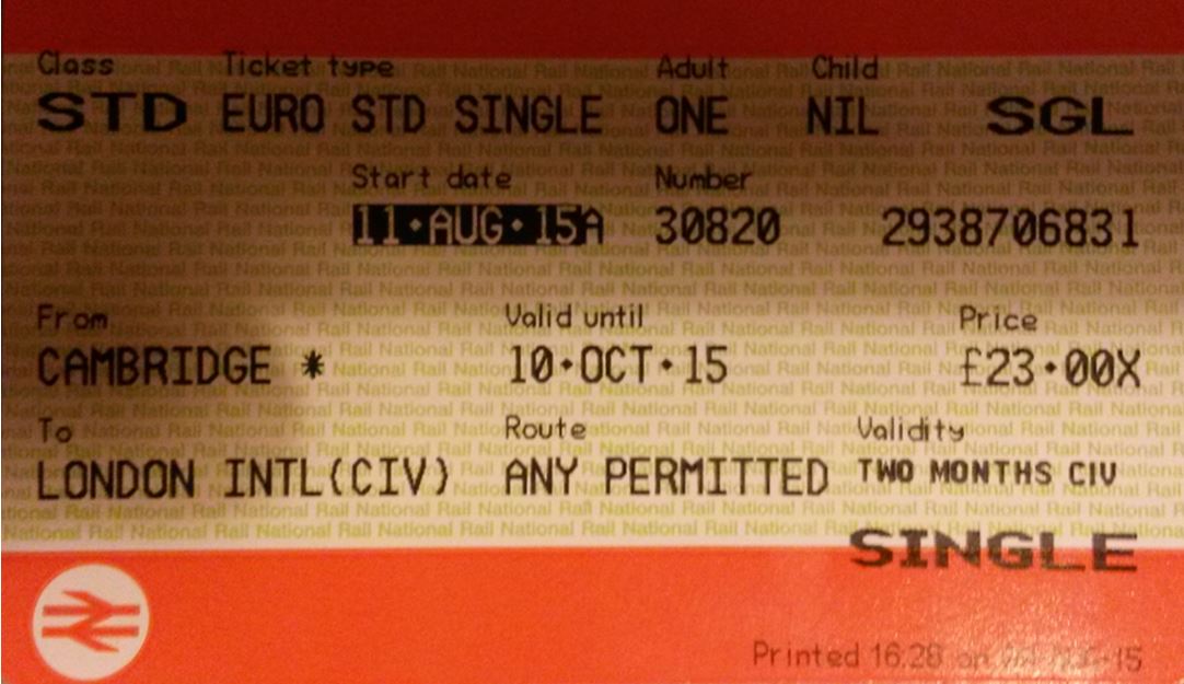 [Eurostar]King's Lynn ticket office refused to sell this Cambridge-St Pancras CIV peak-time ticket without a paper Eurostar ticket as evidence. The www.brfares.com web-site, which takes its information from the rail industry database, says: "Tickets to London International (London Intl CIV) must be offered to customers holding a ticket from London to a Continental destination via Rail/Sea or from London St. Pancras International for Eurostar." Note: it does not say "holding a paper ticket"