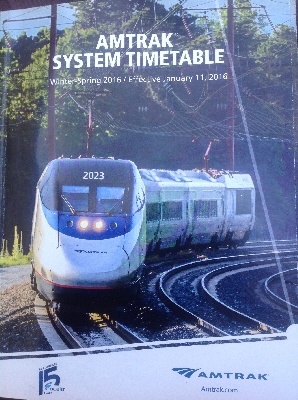 [Washington DC]Front cover of the Amtrak system timetable. Photo by Ian Brown for Railfuture