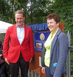 At Hadley Wood station with Michael Portillo and Gresley plaque, via Hadley Wood Rail User Group