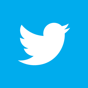 !MENU! Twitter Logo - Bird - White bird on blue background with a square border