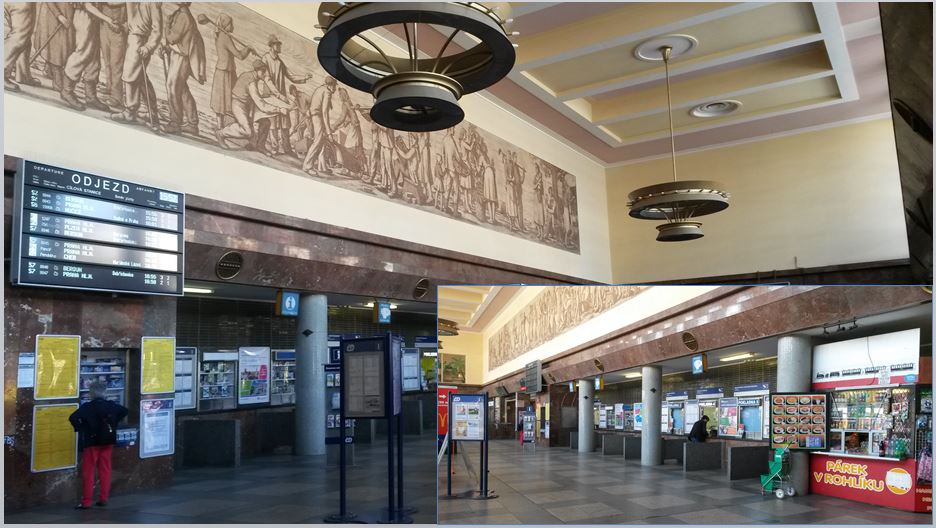 [Prague]Prague Smichov station has retained its original design features (with communist imagery) and is clean, welcoming and fit for purpose