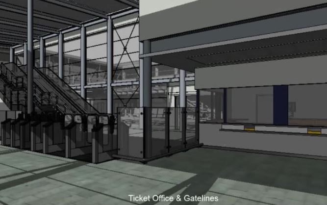 [Edinburgh Gateway]Railfuture campaigns for ease of moving around stations and space to avoid overcrowding and queues.  Edinburgh Gateway has six ticket barriers, two of which are wide.  The ticket office windows are nearby but need separate staff