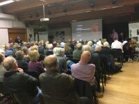 Photo of the audience at a public meeting on Shrewsbury on 12 October 2019, which was organised by Railfuture West Midlands