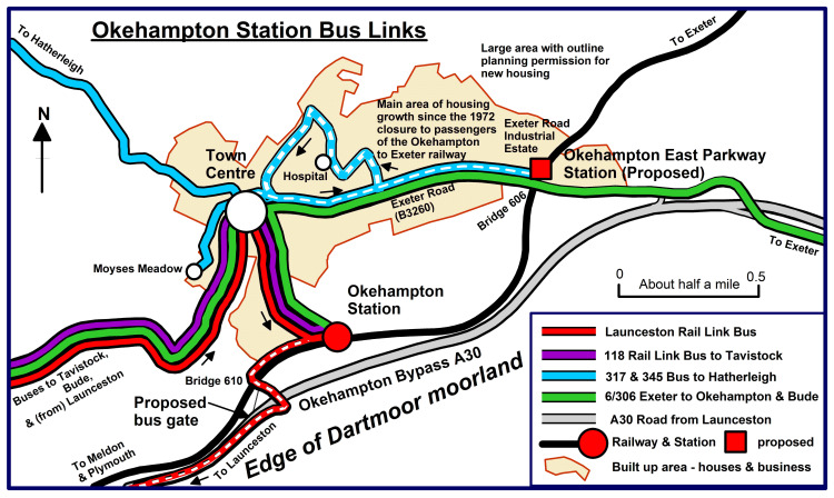 MAP:Okehampton Station Links Discussion Map