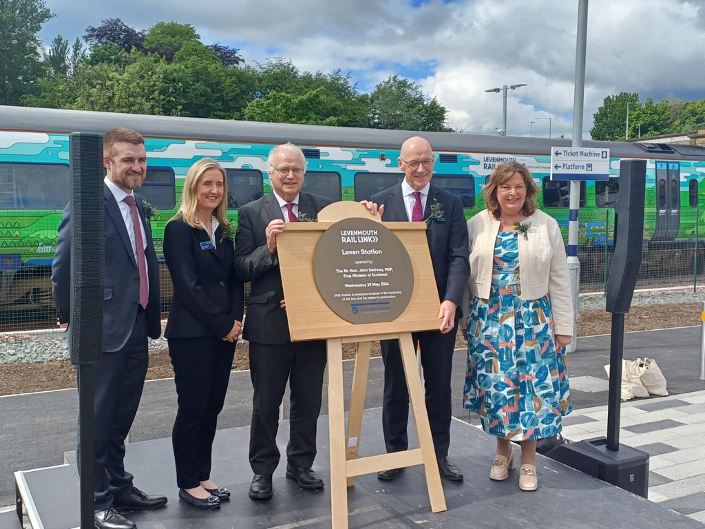 Levenmouth station opening on 2nd June 2024, by Scottish First Minister John Swinney.  Photo by Transport Scotland