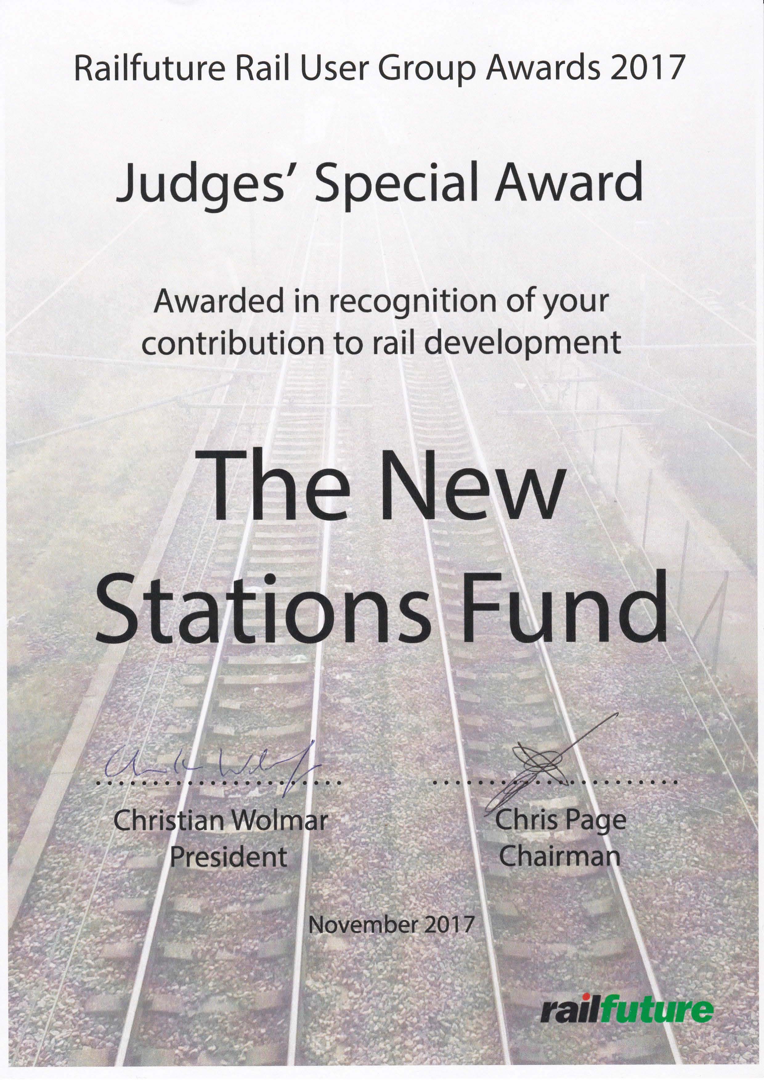 GPH:2017.11.04 - Judges' Special Award 2017 for New Stations Fund